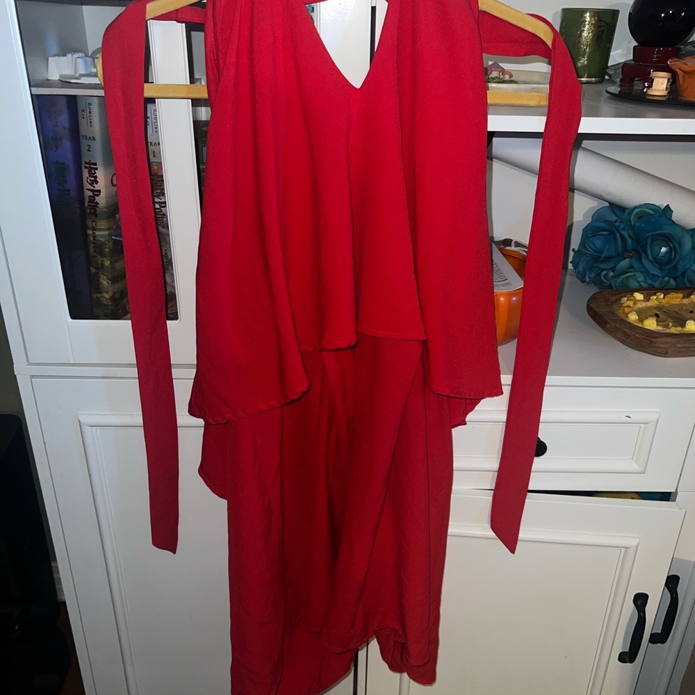 🔴As U Wish Bold Red Romper
